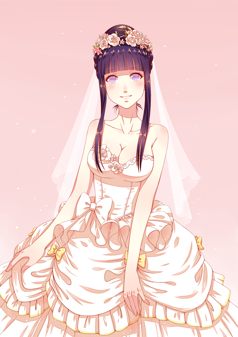 haneru naruto hyuuga hinata cleavage dress wedding dress 303436